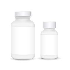 white plastic medical containers