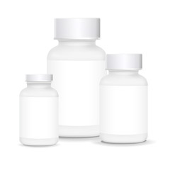 white plastic medical containers