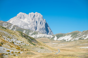 The Gran Sasso view from the plateau of Campo Imperatore, Italy