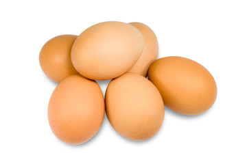 Eggs isolated on white background