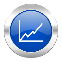 chart blue circle chrome web icon isolated