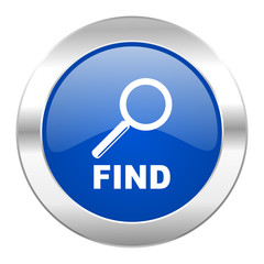 find blue circle chrome web icon isolated