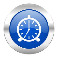alarm blue circle chrome web icon isolated