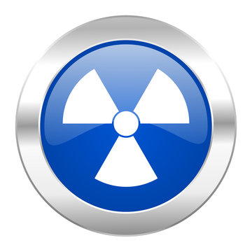 radiation blue circle chrome web icon isolated