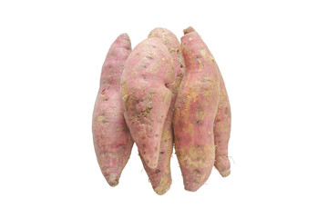 Raw sweet potato isolated on white background