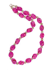 pink necklace isolated on white background