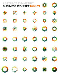 Flower, star shaped business icons