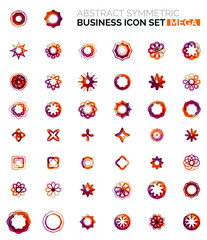 Flower, star shaped business icons