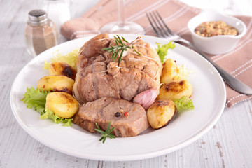 roasted meat and vegetables