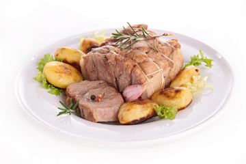 roasted meat and potato