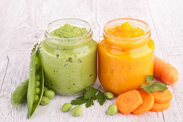carrot and pea puree