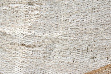 Old Fishing Net on White Wall