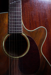 Obraz premium Old acoustic guitar,still life.