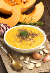 Fresh pumpkin soup