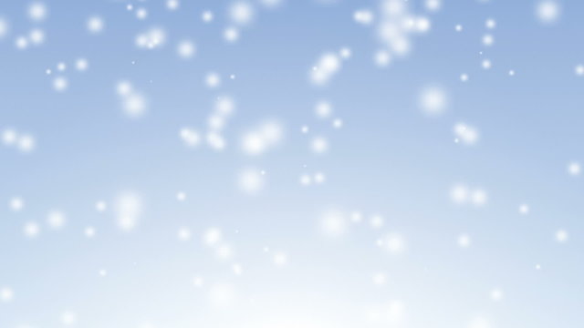 Snow falling animation on light blue gradient background