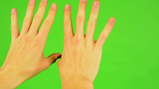 man hands - green screen