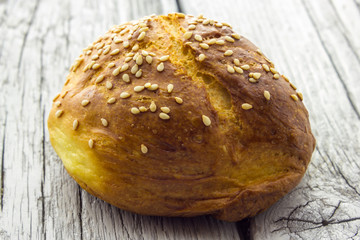 Home made bread with sesame