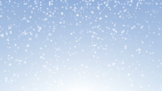 Snow falling animation on light blue gradient background