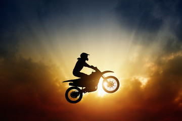 Fototapeta na wymiar Biker on motorbike
