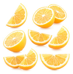 set of lemon slices images