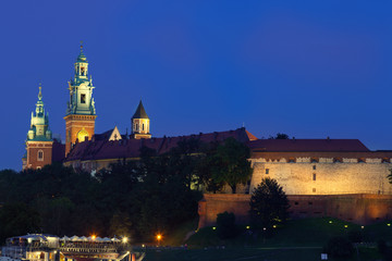 Fototapeta na wymiar Wawel is a fortified architectural complex erected on the left b