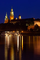 Fototapeta na wymiar Wawel is a fortified architectural complex erected on the left b