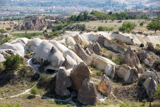 Stone formations, Fairy Chimneys in Cappadocia, Turkey