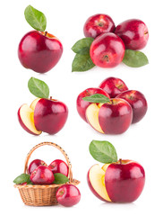 set of 6 red apple images