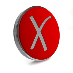 Obraz premium check circular icon on white background