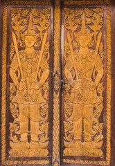 Ancient wood carvings in Thailand