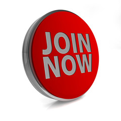 Join now circular icon on white background