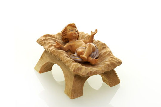 Holzfigur Jesuskind  Weihnachtskrippe 