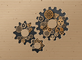 gearwheel mechanism background. Vector illustration