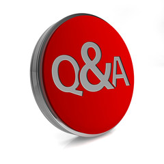 Q&A  circular icon on white background