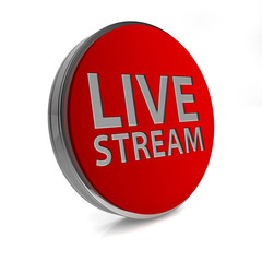 Live stream circular icon on white background