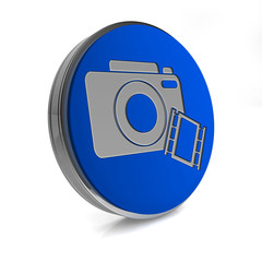 camera circular icon on white background