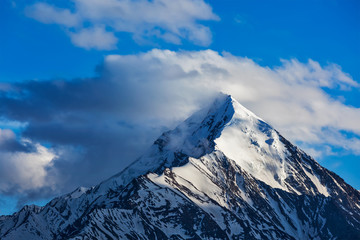 Snowcapped top of mountain in Himalayas
