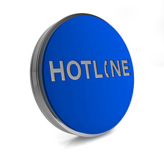 Hotline circular icon on white background