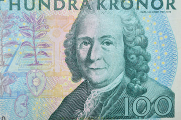 Carl von Linne swdish  botanist  banknote