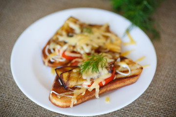 hot sandwich with eggplant