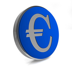 Obraz premium Euro circular icon on white background