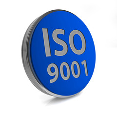 Iso 9001 circular icon on white background