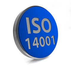 Iso 14001 circular icon on white background
