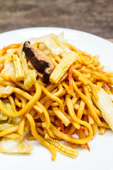 Noodles Japanese Yakisoba, vegetarian food.