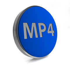MP4 circular icon on white background