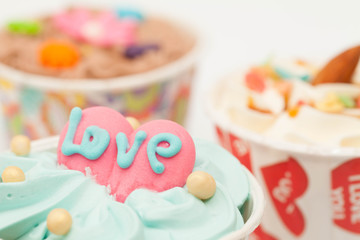 Sweet cup cake close up