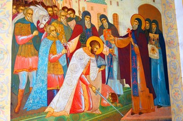 Obraz premium Religious icon in Trinity Sergius Lavra