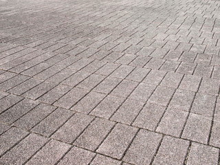 グレーのレンガ敷き