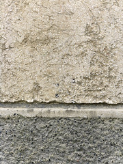 Old peeled wall divided into two sections