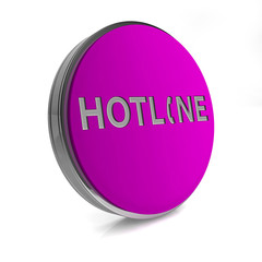 Hotline circular icon on white background